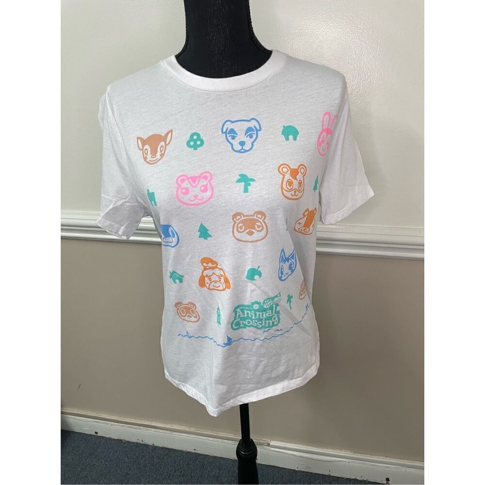 Animal New Horizons Crossing White Short Sleeve Tee Shirt Size Large